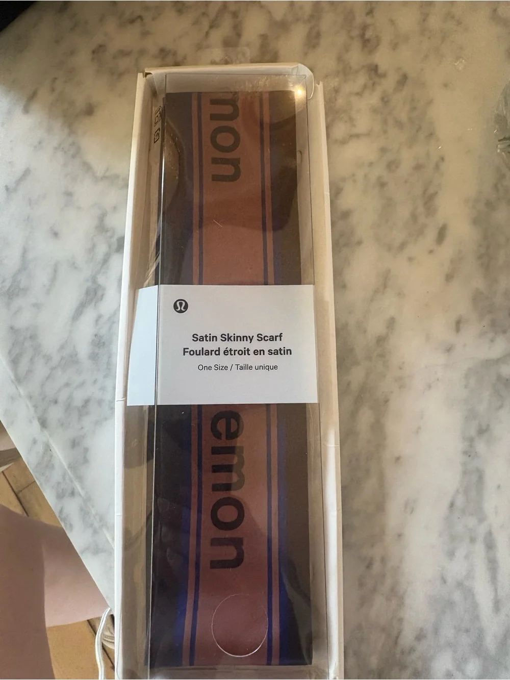 lululemon athletica Pink and Purple Striped Hair Scarf Tie